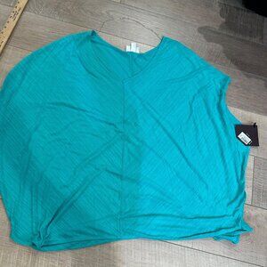 AVA & VIV 2X/3X TEAL BLOUSE SHIRT NEW
